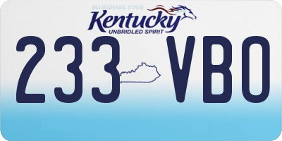 KY license plate 233VBO