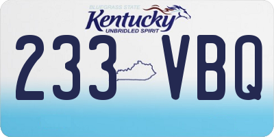 KY license plate 233VBQ