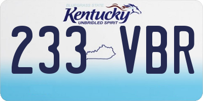KY license plate 233VBR