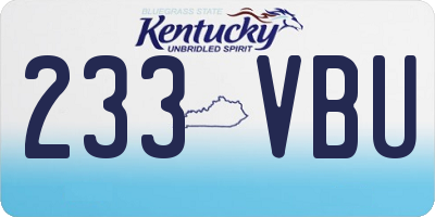 KY license plate 233VBU