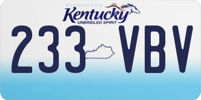 KY license plate 233VBV