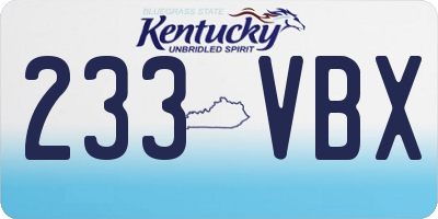 KY license plate 233VBX