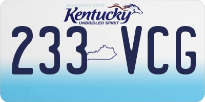 KY license plate 233VCG