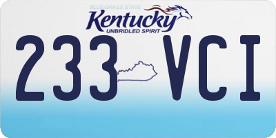 KY license plate 233VCI