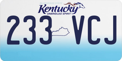 KY license plate 233VCJ