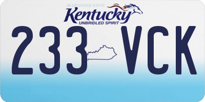 KY license plate 233VCK