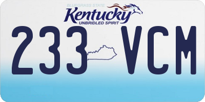 KY license plate 233VCM