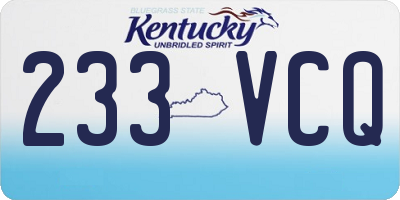 KY license plate 233VCQ