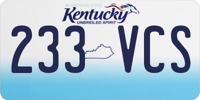 KY license plate 233VCS
