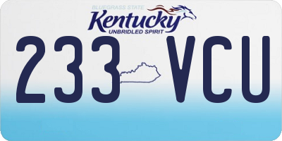 KY license plate 233VCU