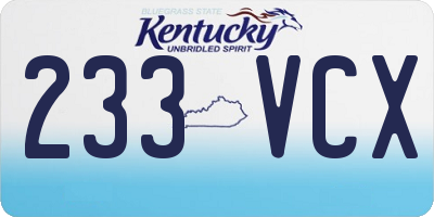 KY license plate 233VCX
