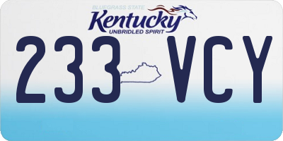 KY license plate 233VCY