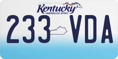 KY license plate 233VDA