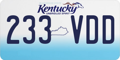 KY license plate 233VDD