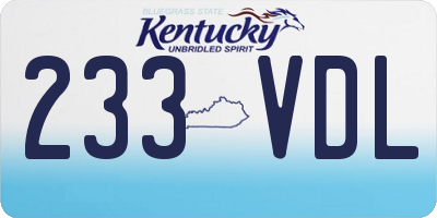 KY license plate 233VDL