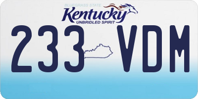 KY license plate 233VDM
