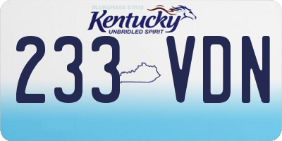 KY license plate 233VDN