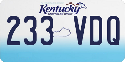 KY license plate 233VDQ