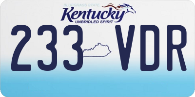 KY license plate 233VDR