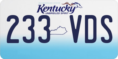 KY license plate 233VDS
