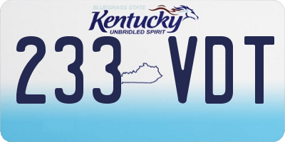 KY license plate 233VDT