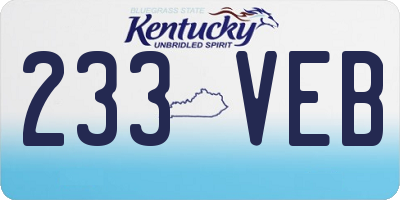 KY license plate 233VEB