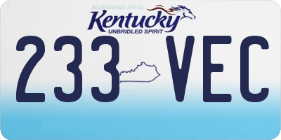 KY license plate 233VEC