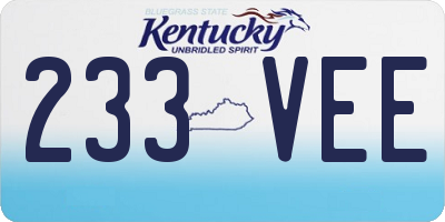 KY license plate 233VEE