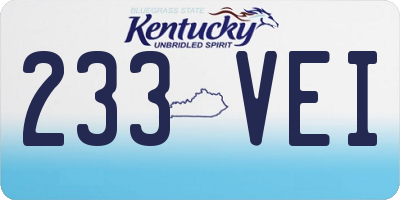 KY license plate 233VEI
