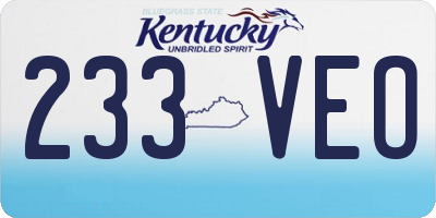 KY license plate 233VEO