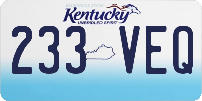 KY license plate 233VEQ