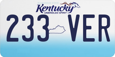 KY license plate 233VER