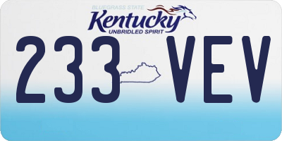 KY license plate 233VEV