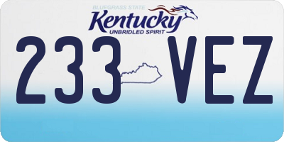 KY license plate 233VEZ