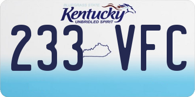 KY license plate 233VFC
