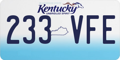 KY license plate 233VFE