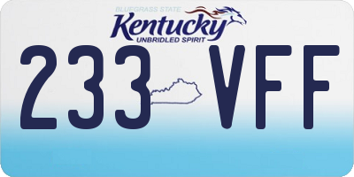 KY license plate 233VFF
