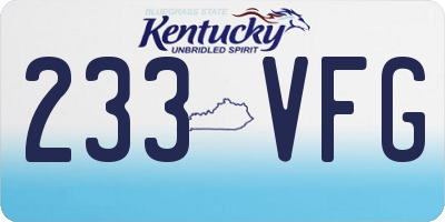KY license plate 233VFG