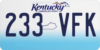 KY license plate 233VFK