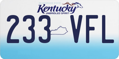 KY license plate 233VFL