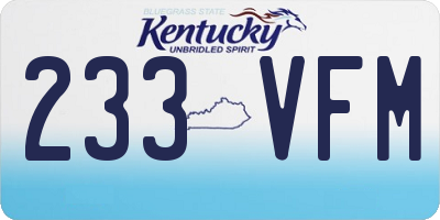 KY license plate 233VFM