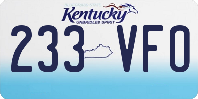 KY license plate 233VFO