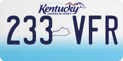 KY license plate 233VFR