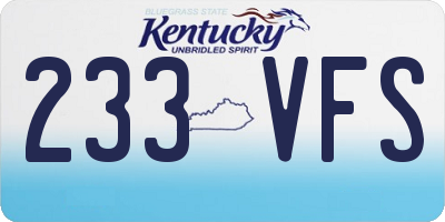 KY license plate 233VFS