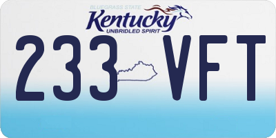 KY license plate 233VFT