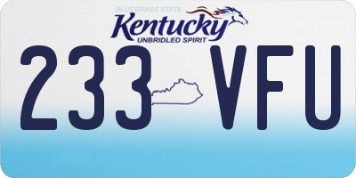 KY license plate 233VFU