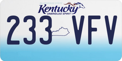 KY license plate 233VFV