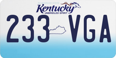 KY license plate 233VGA