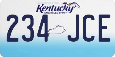 KY license plate 234JCE