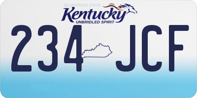 KY license plate 234JCF